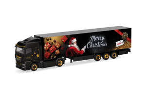 HER319973 - Camion avec remorque 3 essieux Herpa modèle de Noël 2025 – MAN eTGX GM 4x2