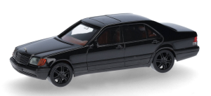 HER020947-002 - Voiture de couleur noir - MERCEDES BENZ 600 SEL V12 avec jantes Brabus