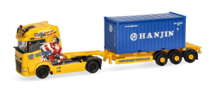 HER320672 - Camion avec porte container Acargo 20 pieds 3 essieux OPEN TOP HANJIN – DAF XG 4x2