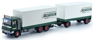 Camion porteur fourgon SCANIA 141 avec remorque aux couleurs des transports INTVEEN