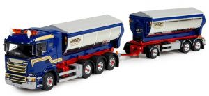 Camion porteur SCANIA R13 benne déposable avec remorque aux couleurs des transports Hasse Nilssons