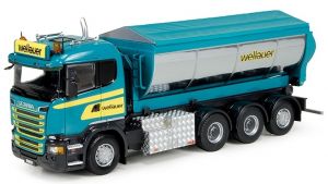 TEK74619 - Camion porteur benne SCANIA R13 8x4 aux couleurs de l'entreprise WELLAUER