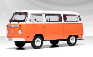 IXO-U24RDC002 - Véhicule de 1974 couleur blanc et orange - VW Bus
