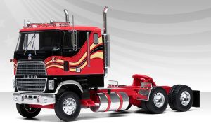 IXO-U43TR003 - Camion solo de 1976 couleur noir et rouge - FORD CL 9000 6x4