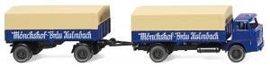 WIK041701 - Camion 4x2 HENSCHEL baché avec remorque 2 essieux bachée