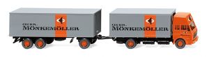 Camion porteur avec remorque - MERCEDES 1638  MÖNKEMÖLLER