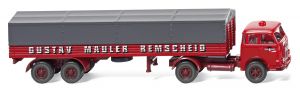 Camion 4x2 MAN Pausbacke et semi bachée 2 essieux