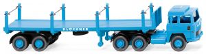 Camion 6x4 235D MAGIRUS et semi 2 essieux plateau