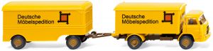 Camion 4x2 MAN diesel avec remorque Deutsche Mobelsedition