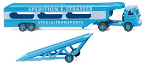 WIK058049 - Camion PULLMAN 4x2 MERCEDES et semi 2 essieux transport de voitures
