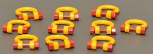 YCC636-2 - Set 10 Manilles 200 Tonnes en miniature de couleurs Jaune et Rouge