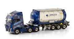 WSI01-3435 - Camion avec remorque citerne 3 essieux INGO DINGES – VOLVO FH4 GLOBETROTTER XL 6x2