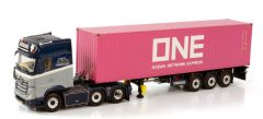 WSI01-3630 - Camion avec remorque porte contenaire 3 essieux NAGELHOUD – MERCEDES ACTROS MP4 GIGA SPACE 6x2
