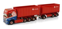 WSI01-3703 - Camion porteur avec remorque ampliroll aux couleurs RYGAARD - SCANIA R Highline 8x4