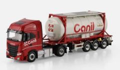 WSI02-3688 - Camion avec porte container et container 30ft du transporteur CANIL - IVECO S-Way 4x2