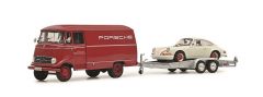 SCH2499 - Camionnette avec remorque MERCEDES L319 PORSCHE et voiture PORSCHE 911RS