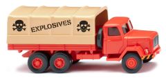 WIK042701 - Camion porteur bâché couelur rouge - MAGIRUS 4x2