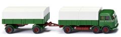 Camion porteur avec remorque de couleur vert - MERCEDES LP 333 6x4