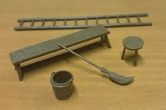 ART04848 - Accessoire pour diorama - Mobilier et accessoire de la ferme - 5 Objets