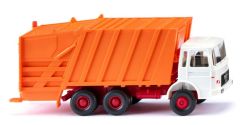 WIK063805 - Camion poubelle de couleur blanc et orange - MAN 6x4
