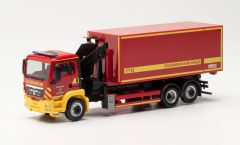 HER096775 - Camion de pompier FIRE BRIGADE avec grue et caisse mobile - MAN TGS M 6X4