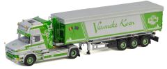 WSI01-3289 - Camion avec remorque bâchée aux couleurs VERVAEKE KOEN - SCANIA Série 4 Torpedo Topline 4x2