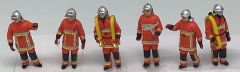 ALERTE0117 - 6 Figurines de pompiers Orange – Feu urbain