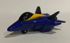 NEW01277G - Avion de chasse à friction de couleur bleu et jaune