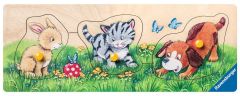 RAV03203 - Puzzle en bois 5 Pièces - Bébés animaux mignons