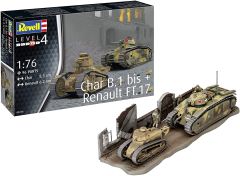 REV03278 - Maquette à assembler et à peindre – CHAR B.1 BIS & RENAULT FT.17