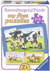 RAV06571 - 3 puzzles de 6 pièces Les bons amis animaux