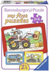RAV06573 - 3 puzzles de  6 pièces engins