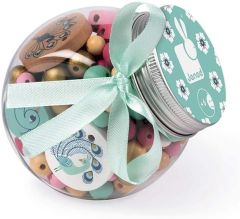 JAN06670-06671 - Set créatifs 2 pots de perles – Hirondelles et paons