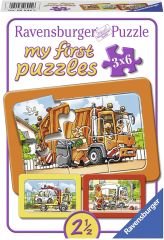 RAV06944 - 3 Puzzles cadres de 6 Pièces Véhicules de travail