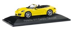 HER071024 - Voiture cabriolet de couleur jaune – PORSCHE 911 Carrera