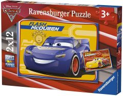 RAV07614 - Puzzles 2x12 Pièces du dessin animé CARS - Flash et Cruz