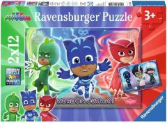 RAV07622 - Puzzles 2x12 Pièces du dessin animé PJMASKS - Le bien contre le mal