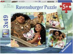 RAV080045 - 3 Puzzles de 49 Pièces DISNEY – La légende du bout du monde VAIANA