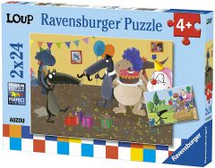 RAV091584 - 2 Puzzles Le loup qui fêtait son anniversaire 24 Pièces