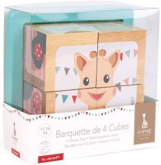 JAN09500 - Jeu en bois puzzle SOPHIE LA GIRAFE cubes