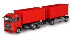 CONSET10019 - Camion porteur avec benne basculante et benne rouge - MAN TGX GM 6x2