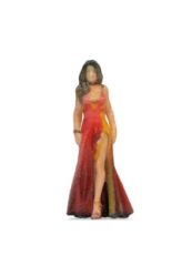 NOC10405 - Figurine en 3D – Femme en robe de couleur rouge