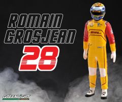 GREEN11308 - Figurine de  Romain Grosjean Andretti Autosport NTT INDYCAR 2023 decouleur jaune - INDYCAR "DHL" n°28