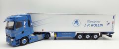 ELI118275 - Camion avec remorque frigo des trnsport J.P. ROLLIN - RENAULT T high 4x2 2023 de couleur bleu