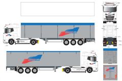 ELI118513 - Camion avec remorque bâchée du transporteur JACOT - RENAULT T 480 4x2