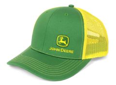 JA1308-3359-GR - Casquette verte avec arrière en maille jaune - JOHN DEERE