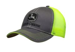 MC13080411CH - Objet publicitiare JOHN DEERE - Casquette de couleur grise avec arrière en maille jaune fluo