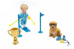JC15021 - Poupée de 12cm avec ski et chien