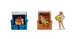 NOC15852 - 6 figurines et accessoires - Dans une chaise de plage à capuchon