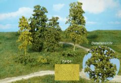 HEK1670 - Décor pour diorama - 15 Arbres et Arbustes en fibres naturelles - vert clair